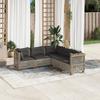 Vidaxl 5-Cz. Garten-Sitzgruppe, Kissen, Grauer PE-Rattan