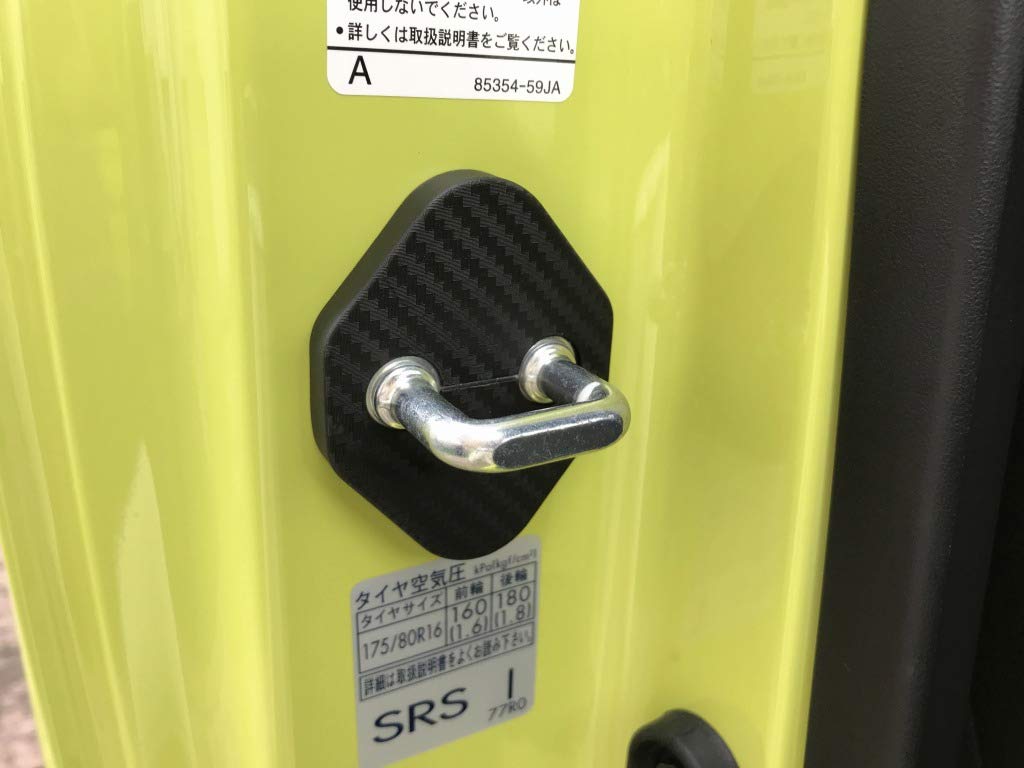 Suzuki New Jimny JB64/JB74 Carbon Pattern Door Striker Cover & Hinge Cover Set Dress Up Parts Car Accessories