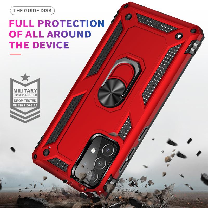Fashion Armor Case For Samsung Galaxy S24 S23 S21 S20 FE Ultra S10 S9 Plus Note 20 Ultra Metal Ring Anti-drop Cover
