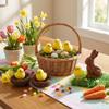 Realistic Easter Chick Figurine Animal Mini Chicken Toy Cute Plush Chicks  Flower Pot