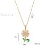 Women's Rotating Sunflower Zircon Necklace & Bracelet Set In Japanese-Korean Style, Fashionable Clavicle Chain