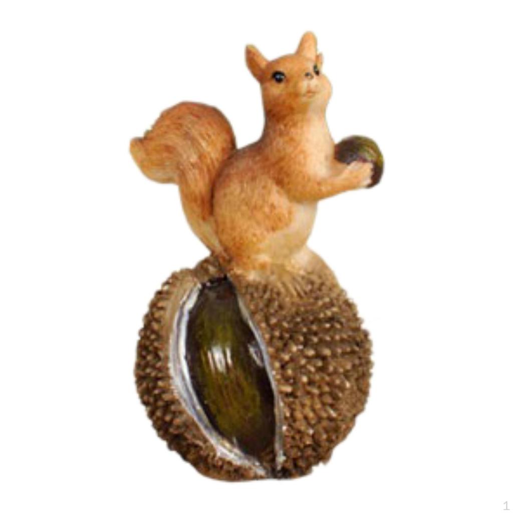 Garden Sculpture Squirrel Ornament Animal Model Novelty Statue Resin Figurine for Park