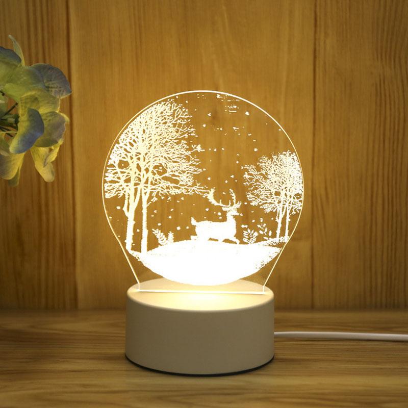 Romantic Love 3D Acrylic Led Lamp for Home Children's Night Light Table Lamp Birthday Party Decor Valentine's Day Bedside Lamp