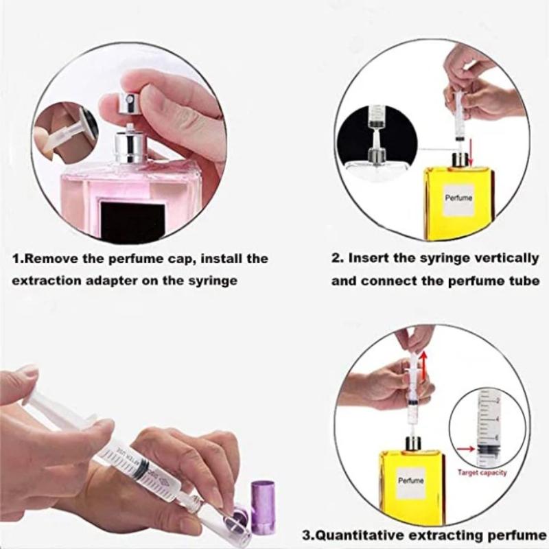 1/3 Pezzi Siringa Plastica Strumento Dispenser Profumo 10Ml Ricariche Cosmetici Per Distribuzione Quantitativa Di Flaconi Ricaricabili