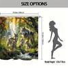 Wolf Family Shower Curtain Waterproof Bathroom Partition Fabric Panel With Hooks Nature Wildlife Decor Home Accessories