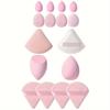 16pcs Candy Makeup Sponge Set Velour Powder Puff Dual Use for Liquid Cream Powder Foundation All Skin Types Reusable Beauty Egg