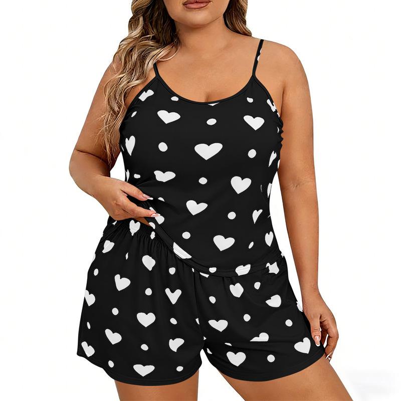 European & American Style Summer Pajama Set - Large Size Women's Camisole & Home Wear for All Seasons