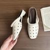Block Heel Baotou Semi-slippers for Women In 2026, New Spring and Summer Wear, Hollow Out and Breathable Two-wear Sandals