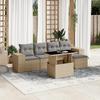 VidaXL Garden Lounge Set with Cushions 6 Pcs Beige Braided Resin 3269129
