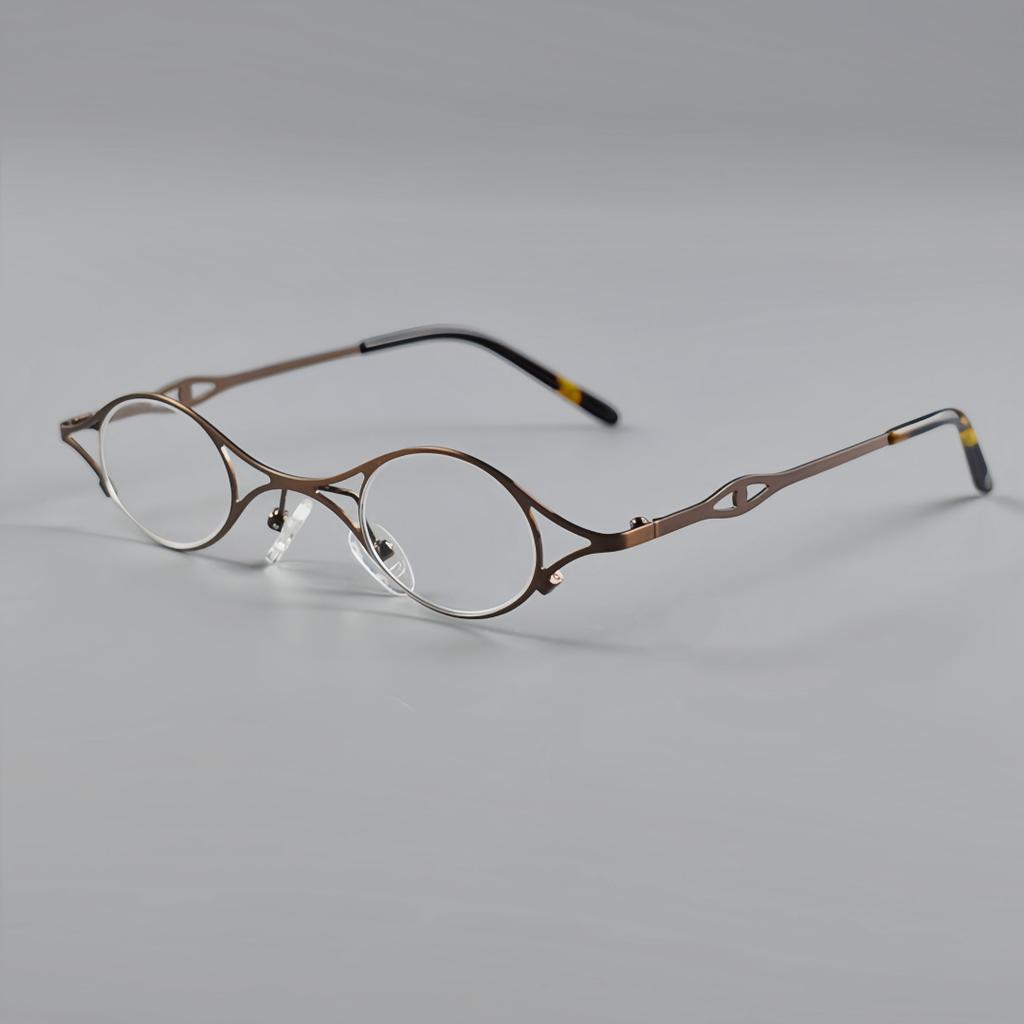Ultraleichter Metall-Brillengestell Damen Herren High-End Personalisierte Augen Designerbrillen vintage Kleiner Runder Damen Optischer Rahmen