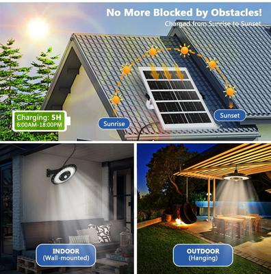 Lámpara colgante solar para exteriores, lámpara de techo solar, lámpara de pared alimentada por energía solar, luces colgantes impermeables para garaje, granero