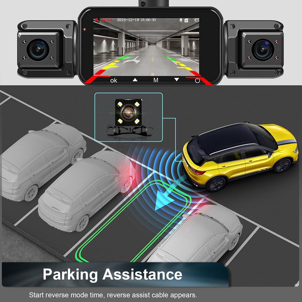Cámara de salpicadero para coches 4 canales Caja negra WiFi Cámara de conducción FHD 1080P Visión nocturna Grabación en bucle Accesorios para coche