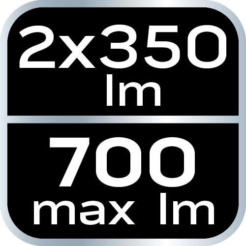 Rechargeable workshop lamp 2x350 lm foldable SMD