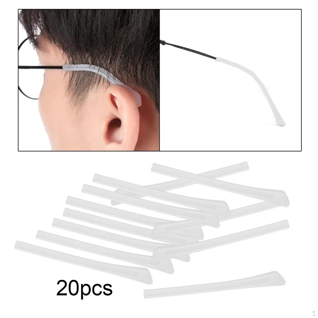 10x Silicone Eyeglass End Tips Ear Sock Pieces Tube Sleeve Flexible Elastic