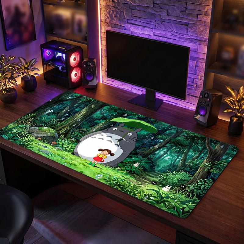 Grand Tapis de SourisMon Voisin Totoro Étendu Tapis de Bureau Souple Gaming Bureau Décoration Table d'Ordinateur Tapis