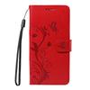 For iPhone 17 Pro PU Leather Cases Flower Pattern Wallet Stand Phone Cover with Strap