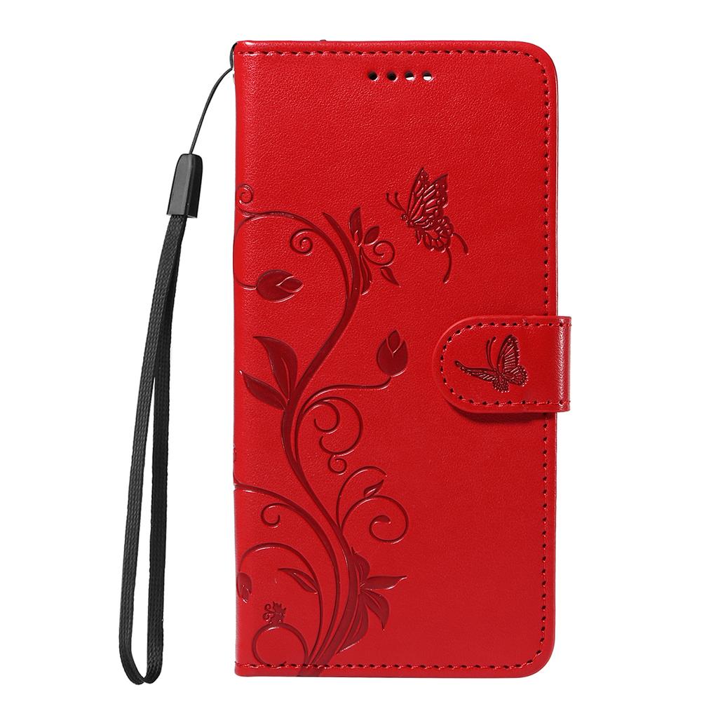 For iPhone 17 Pro PU Leather Cases Flower Pattern Wallet Stand Phone Cover with Strap