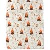 Cute Campervan Campfire Blanket Cartoon Food Digital Printed Flannel Blanket Rv Decorative Blanket