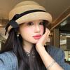 Bowknot Hepburn Style Formal Hat Knitted Fisherman Hat Fashion Bow Topper Hat  Streetwear