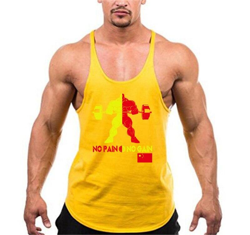 Muscleguys Men's Y-shaped Sports Fitness Vest Light Soft Sleeveless T-shirt Loose Casual