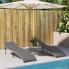 VidaXL Sun Loungers Set of 2 with Beige Cushions Wicker, Sunbed, Reclining Lounge Chair, Daybed 3277305