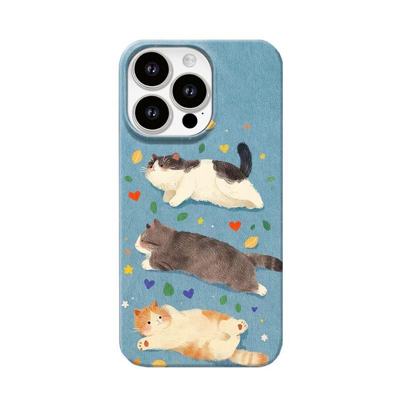 

Adorable Chonky Cat Watercolor Sweet Playful Aesthetic Phone Case for iPhone 17 16 15 14 11 12 13 Pro Max Air Plus Back Cover iPhone 12 Pro