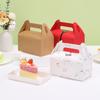 Handheld Kraft Paper Pastry Box for Desserts and Afternoon Tea