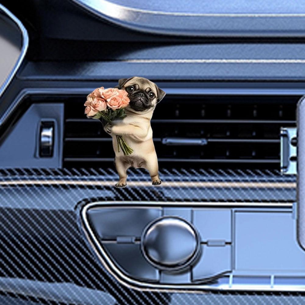 Cute Puppy Car Air Outlet Perfume Clip Car Mounted Tablets Aromatherapy Conditioning Solid Hanging Aromatherapy Car Air V5T3