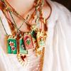 Gold Plated Retro Tarot Card Necklace Elegant Retro Tarot Card Necklace With Delicate Designs for Daily Wear Parties