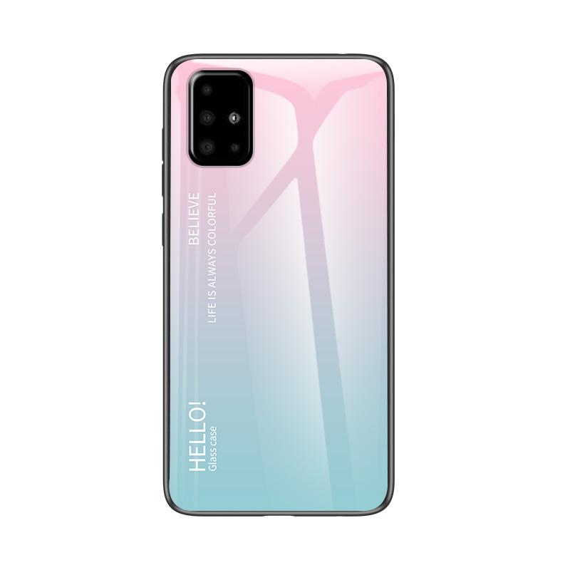 

Чохол A51 з градієнтним загартованим склом для Samsung Galaxy A71 A51 A41 A31 A21S A11 протиударні чохли для телефонів Galaxy A51 рожевий