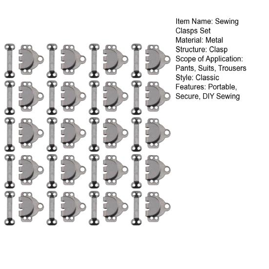 20 Pairs Sewing Hooks And Eyes Closure Set Sewing Clasp Fasteners Kit Sew Repair Hooks Replacement for Trousers Skirt Dress Bra Sewing DIY Crafting