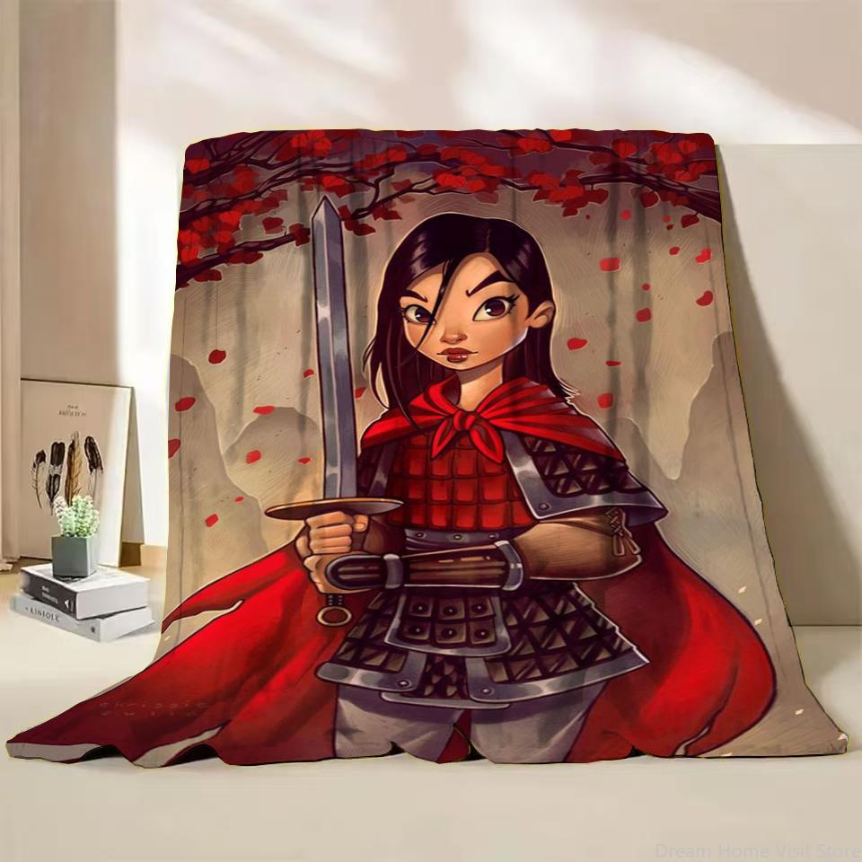 Disney Mulan Flannel Throw Blankets for Bed Sofa Home Bedroom Office Travel Children's Cover Blanket Kids Winter Warm Soft Gifts