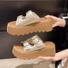 2025 Slippers Summer Indoor Outdoor Versatile Girls Beach Shoes Simple  Causal Open-toe  Soft Bottom