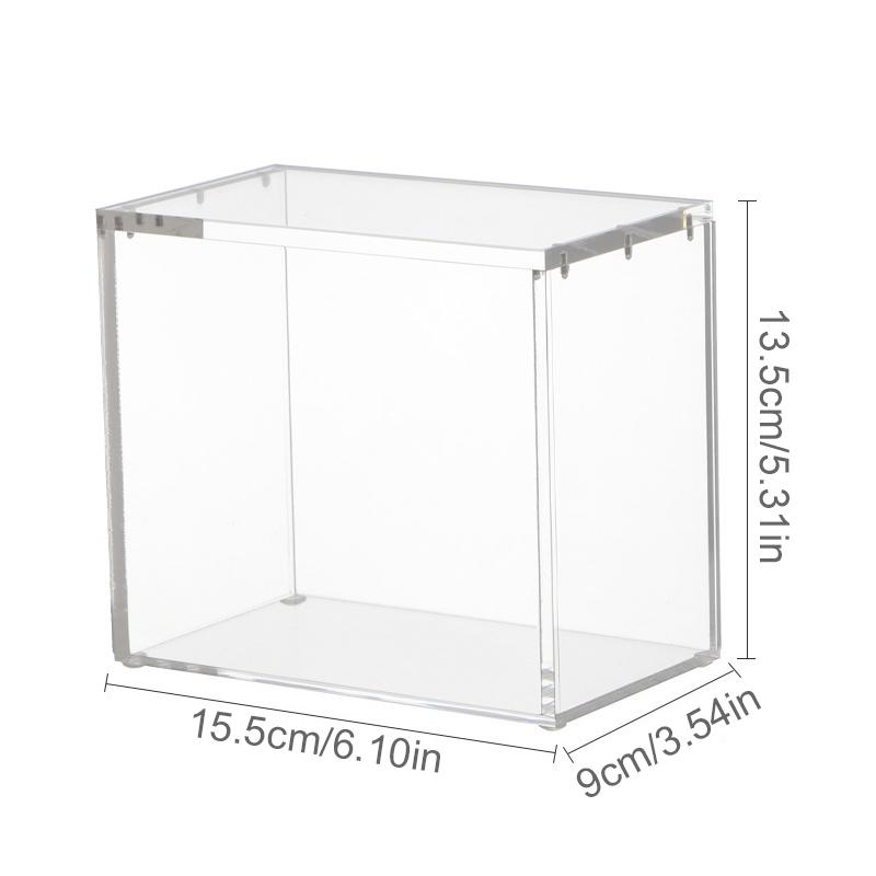

1 шт. Прозрачный акриловый дисплейный кейс Штабелируемый дизайн Пыленепроницаемая штабелируемая коробка для фигурок Акриловая коробка для хранения 15.5X9X13.5CM