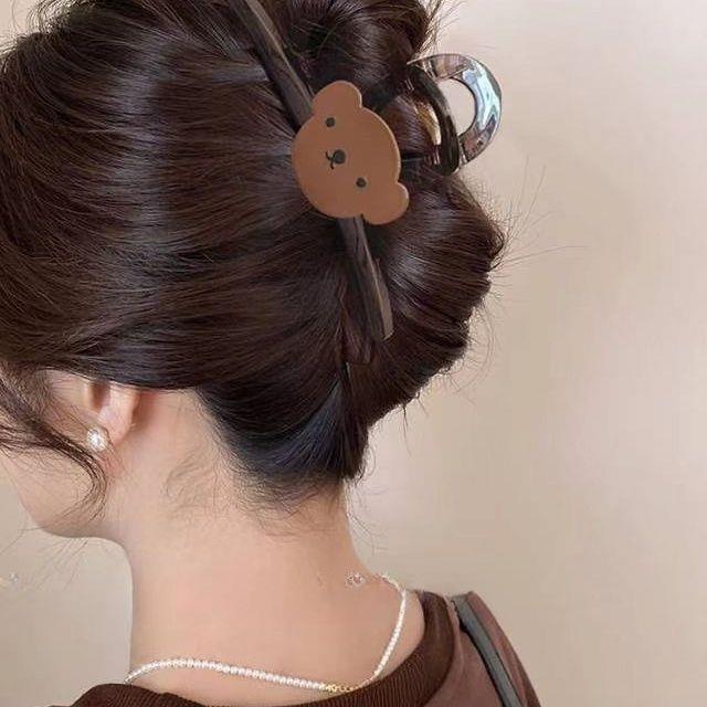 Cute Bear Hair Claw Clip Women Lovely Cartoon Shark Clip Back Head Bun Hair Accessories