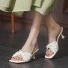 Large Size High-heeled Sandals Office Slippers Women's Summer Wear 2025 Spring and Summer New French Temperament Stiletto Shoes