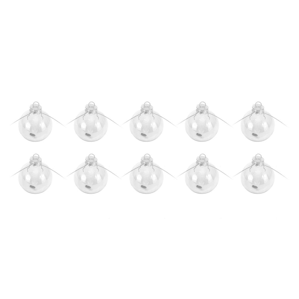 10ks/sada Dekorativní závěsná koule Opakovaně použitelná plnitelná průhledná vánoční koule na sváteční párty 6cm
