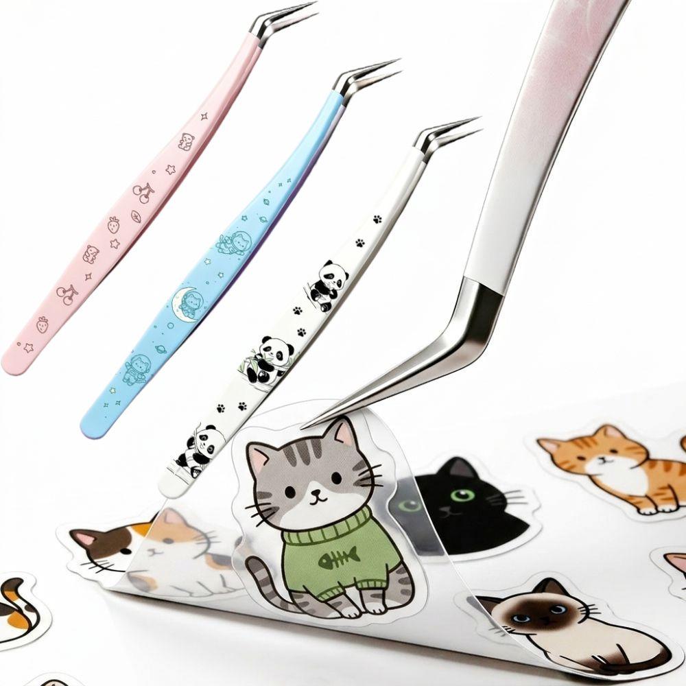 Stainless Steel Eyelash Extension Tweezers Hand Account Craft Tweezers  Miniature Scene Stickers