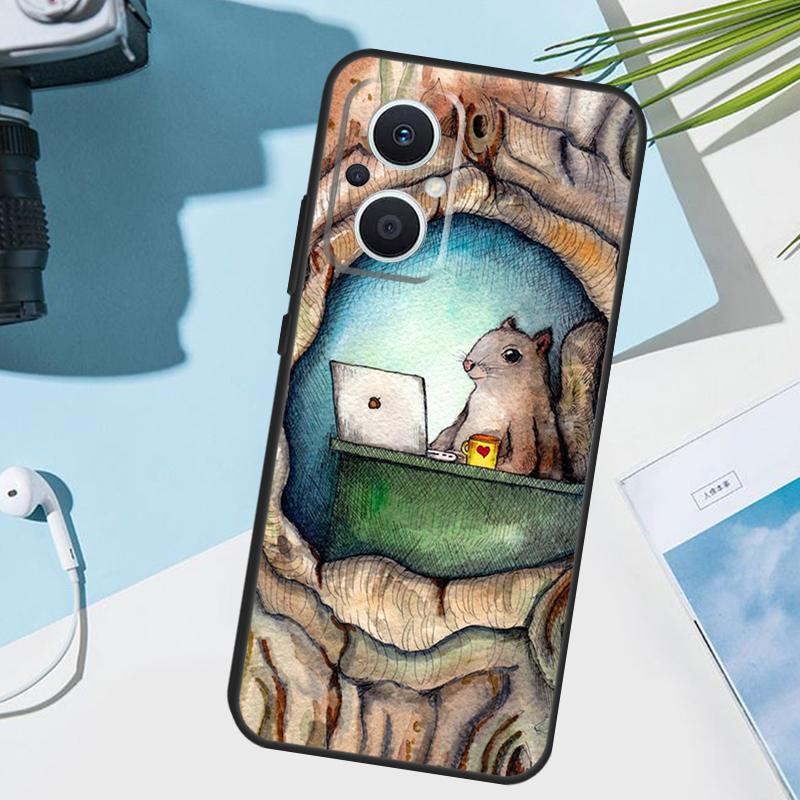 Cartoon Squirrel Cover For OPPO Reno 13 F 10 11 12 14 Pro 11F 12F 14F 7 8 Lite OPPO Find X9 X8 X5 X6 Pro Case