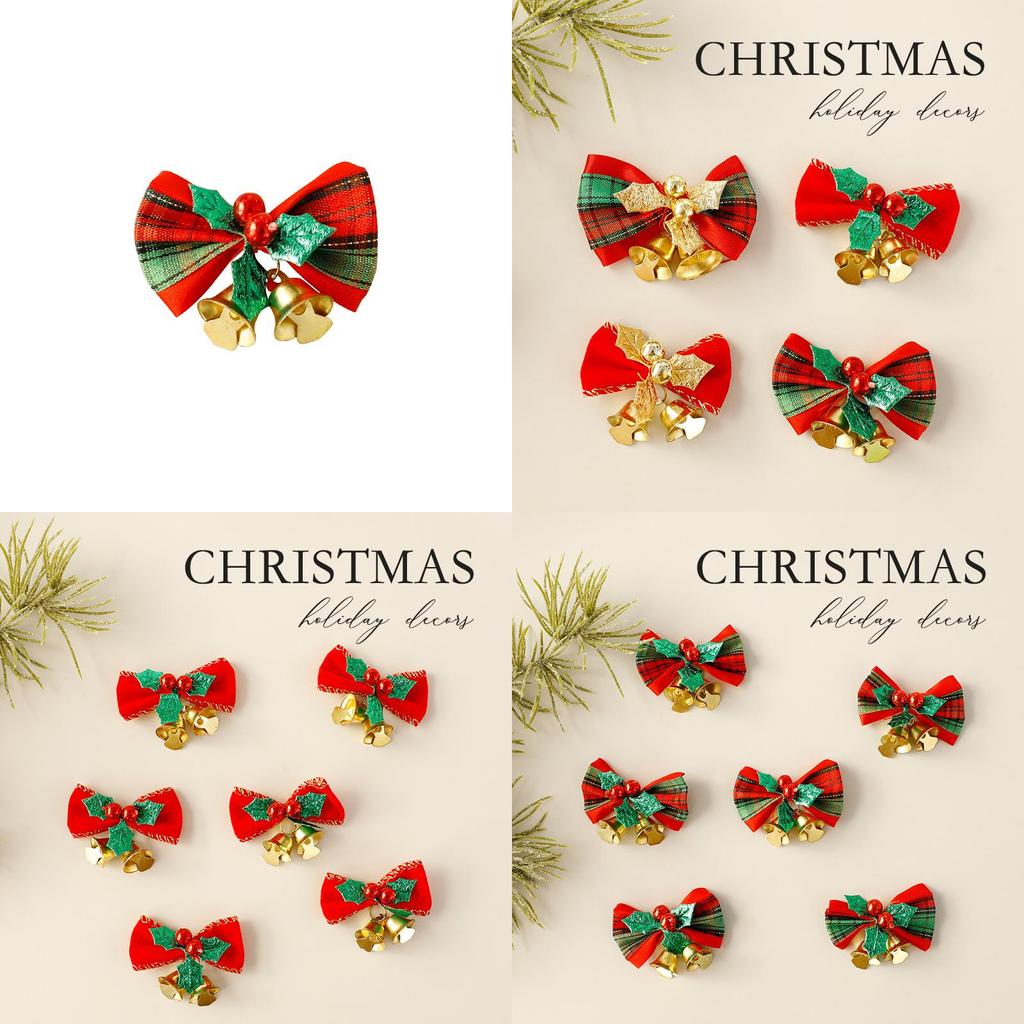 Christmas Mini Butterfly Bell Pendant Set Holiday Decoration Props For Seasonal Party Decorations