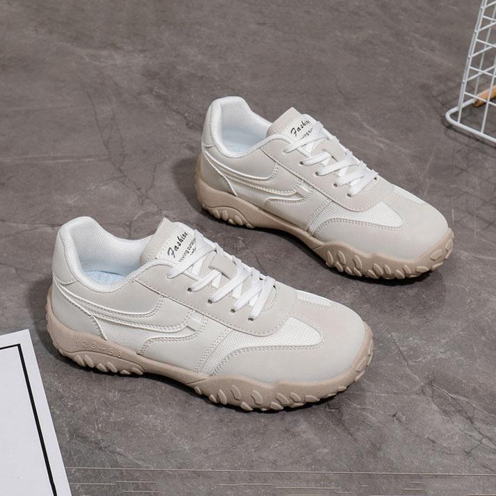 Лето 2025 года, новые дышащие кроссовки Ins Trendy Korean Edition из сетчатой ткани для студенток, уличных фотографов, для бега, спорта и отдыха 35 белый