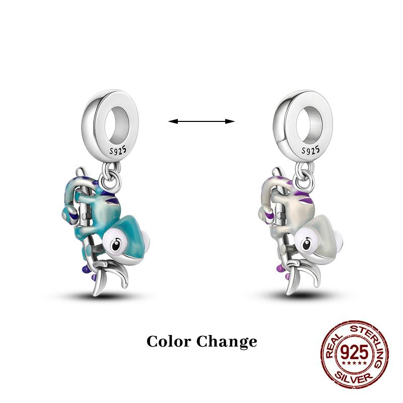 New 100% Copper Flower Chameleon Change Color Charms Beads Fit Pandachbracelets Diy Jewelry New Year'S Gift