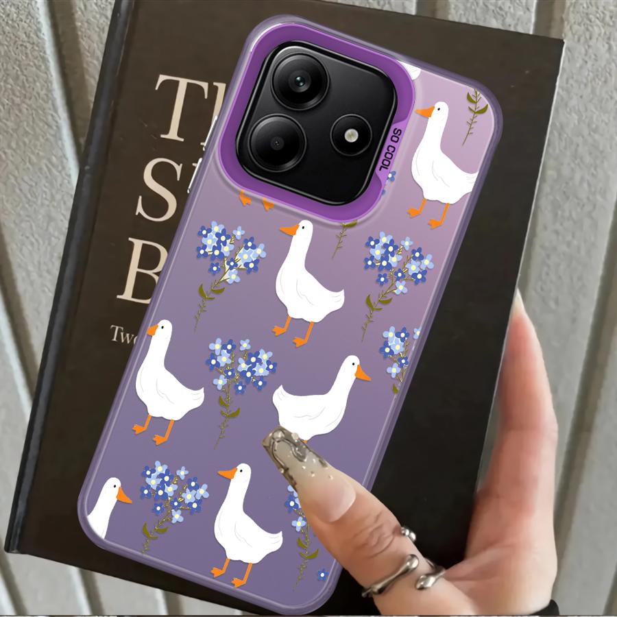 

Cartoon Duck Flower Back Phone Cover Case for Xiaomi Poco C50 X5 X3 NFC F3 GT X3 Pro F4 C51 Poco F3 GT