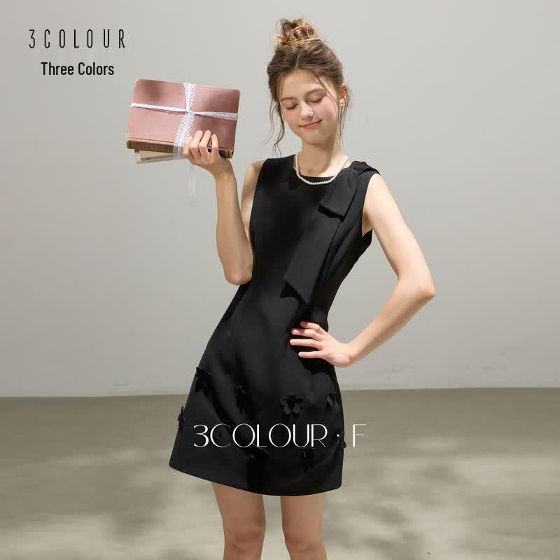 Sancai 2026 Autumn Sleeveless A-Line Floral Dress XL