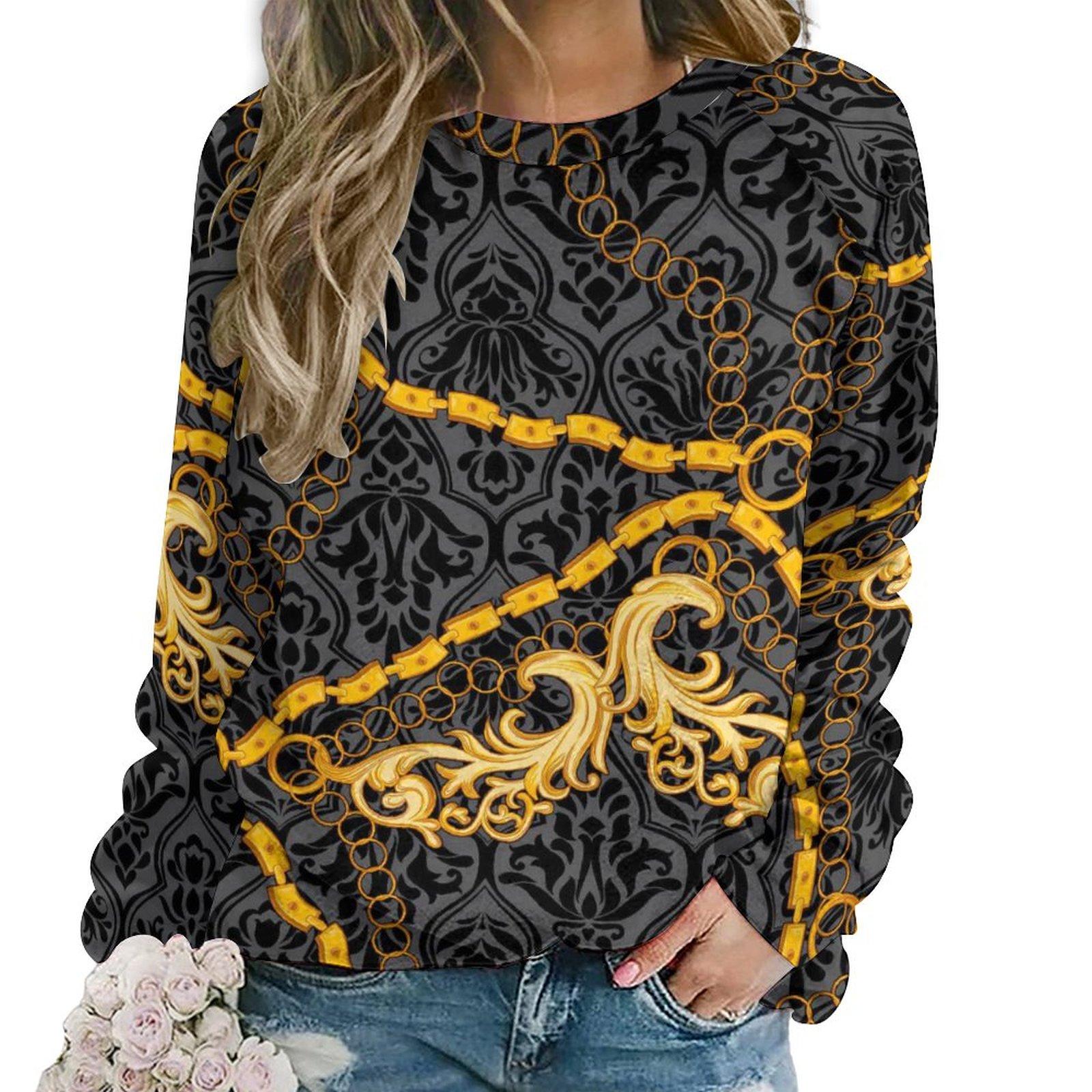 Золотые цепи и ремни толстовки леопардовый гепард хип-хоп большой — фото 5