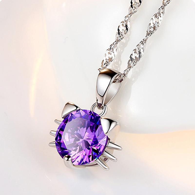925 Sterling Silver Moon Necklace Pendant Zircon For Women Fashion Exquisite Student Girlfriend Jewelry Accessories Heart GiftGood Product
