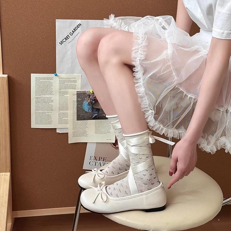 Bow Grandma Mary Jane Shoes Spring and Summer New Women's Fashion Shallow Mouth Flat-soled Single Shoes Round Head Versatile Single Shoes