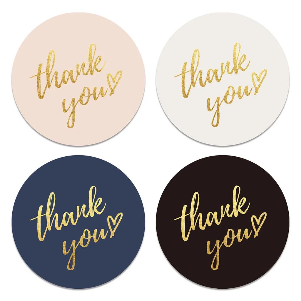 500pcs 1 Roll 1.5" Thank You Stickers For Envelope Sealing Labels Stationery Supplies Handmade Wedding Gift Decoration Stickers