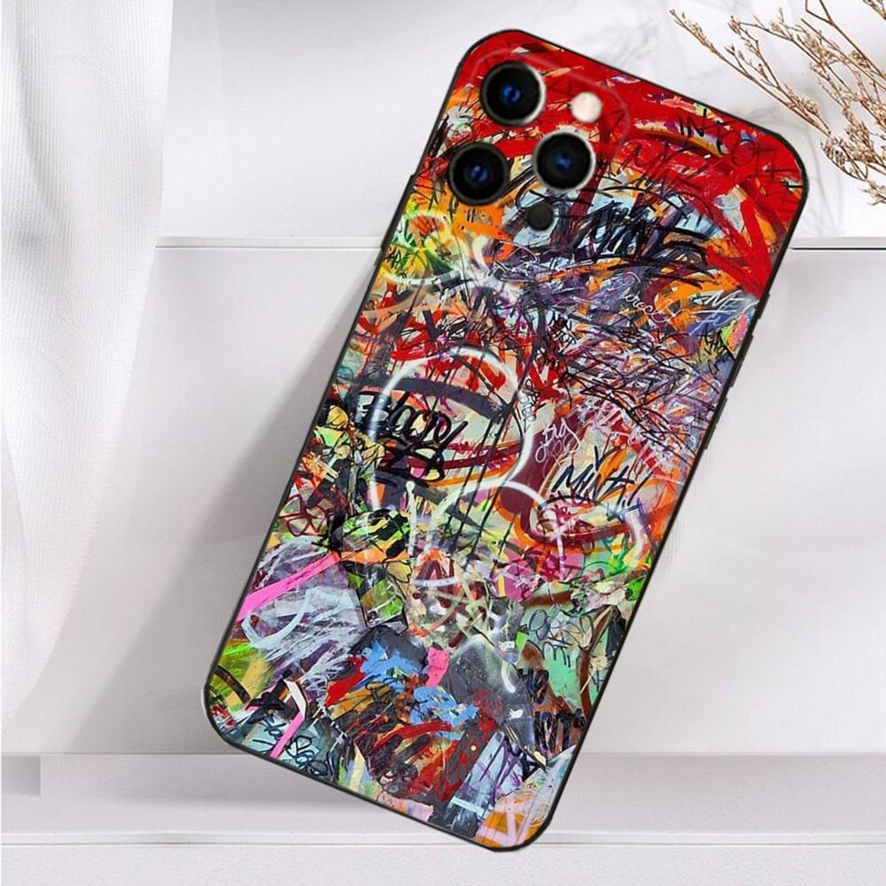 Cool Thing Graffiti Art Phone Case For iPhone 16,15,14,13,12,11 Plus,Pro Max,XS,X,XR,SE,Mini,8,7 Soft Silicone Black Cover