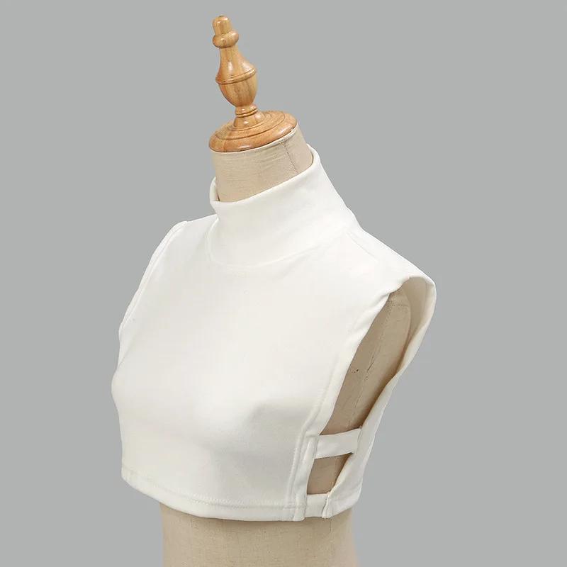 New Womens Muslim Modal Fake False Collar Islamic Hijab Extensions Turtleneck High Neck Cover Warmer Bright Solid Color Half Top